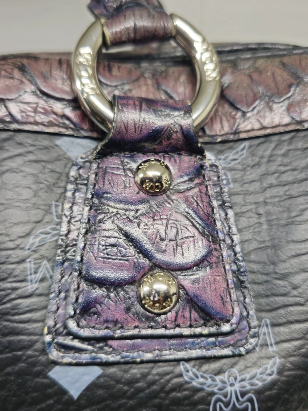 MCM Black Crocodile Iridescent Duffle bag